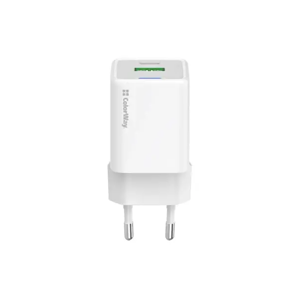 Зарядний пристрій ColorWay USB-C PD20W + 1xUSB QC4.0 white (CW-CHS062PD-WT)