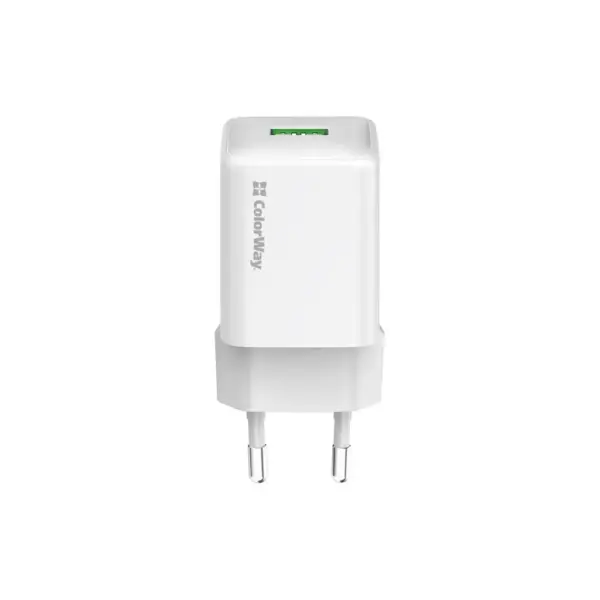 Зарядний пристрій ColorWay USB QC3.0 18W white (CW-CHS063Q-WT)