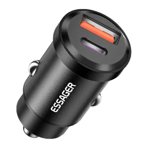 Зарядний пристрій Essager 1xUSB + 1xUSB-C 45W black (ECCAC45-TL01-Z)