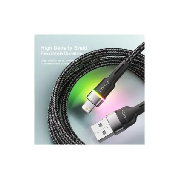 Дата кабель USB 2.0 AM to Lightning 1.0m 2.4A black Essager (EXCL-XCD01)