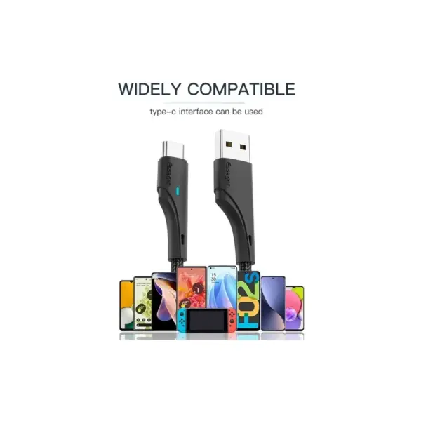 Дата кабель USB 2.0 AM to USB-C 1.0m 3A black Essager (EXCT-LS01) Дата кабель USB 2.0 AM to USB-C 1.0m 3A black Essager (EXCT-LS01)