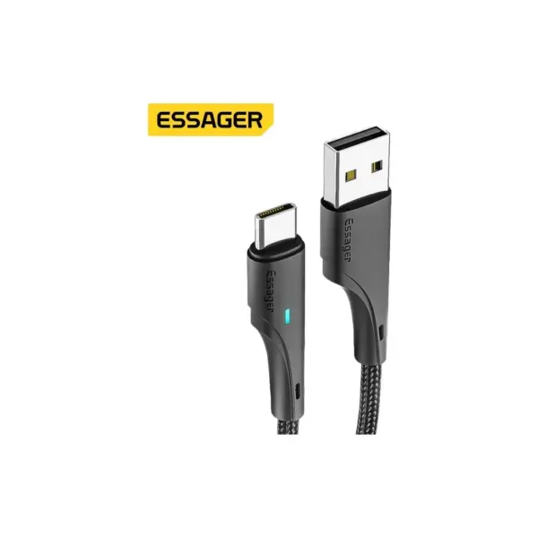Дата кабель USB 2.0 AM to USB-C 1.0m 3A black Essager (EXCT-LS01) Дата кабель USB 2.0 AM to USB-C 1.0m 3A black Essager (EXCT-LS01)