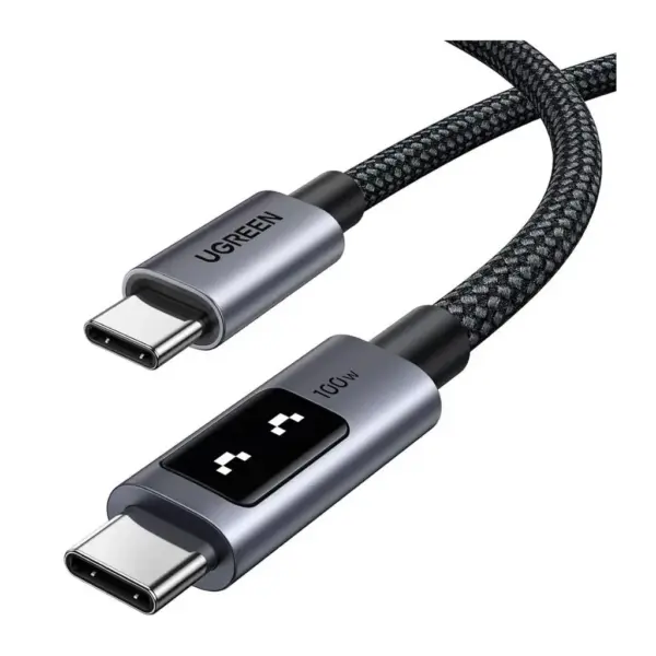 Дата кабель USB-C to USB-C 1.0m PD 100W display L509 black Ugreen (35501)