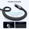 Дата кабель USB-C to USB-C 2.0m PD 100W display L509 black Ugreen (35512) Дата кабель USB-C to USB-C 2.0m PD 100W display L509 black Ugreen (35512)