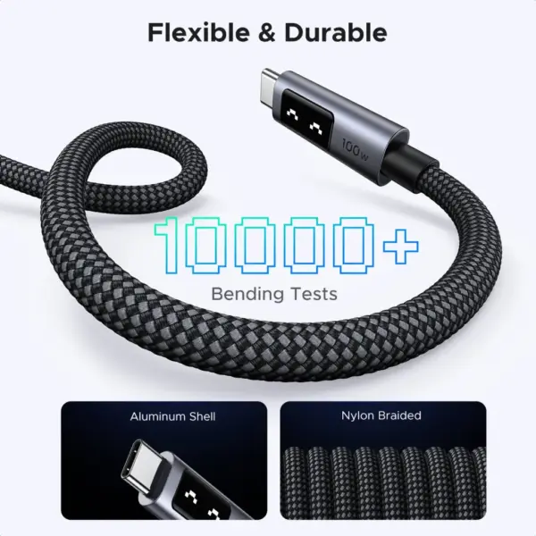 Дата кабель USB-C to USB-C 2.0m PD 100W display L509 black Ugreen (35512) Дата кабель USB-C to USB-C 2.0m PD 100W display L509 black Ugreen (35512)