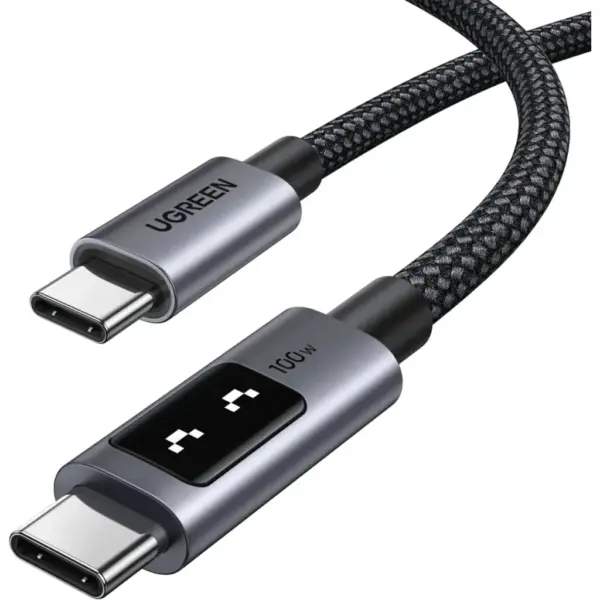 Дата кабель USB-C to USB-C 2.0m PD 100W display L509 black Ugreen (35512) Дата кабель USB-C to USB-C 2.0m PD 100W display L509 black Ugreen (35512)