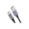 Дата кабель USB 2.0 AM to USB-C 0.25m 3A aluminum braid nickel plating black Ugreen (60124)