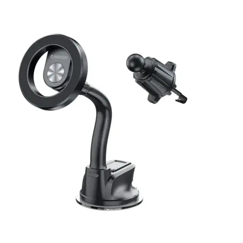 Універсальний автотримач Canyon Magnetic car holder OnGrip 12 suction + air vent Black (CNS-CCHM12) Універсальний автотримач Canyon Magnetic car holder OnGrip 12 suction + air vent Black (CNS-CCHM12)