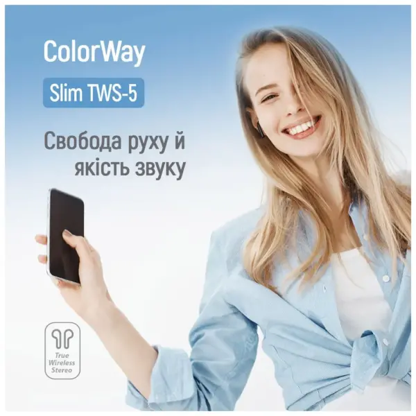 Навушники ColorWay Slim TWS-5 Earbuds Black (CW-TWS5BK)