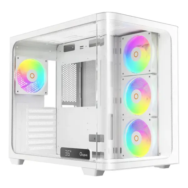 Корпус для ПК OCYPUS IOTA C70 WH CURVE ARGB DIGITAL (IOTA-C70-WHD400CD-GL)