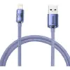 Дата кабель USB 2.0 AM to Lightning 1.2m 2.4A Crystal Shine Series purple Baseus (CAJY000005)