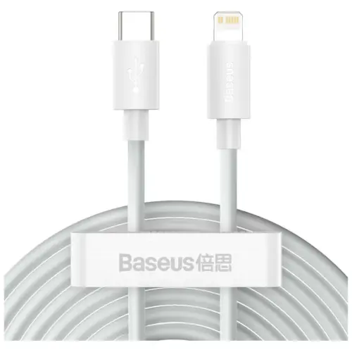 Дата кабель USB 2.0 AM to Lightning 1.5m 20W Simple WisdomKit (2PCS) white Baseus (TZCATLZJ-02)