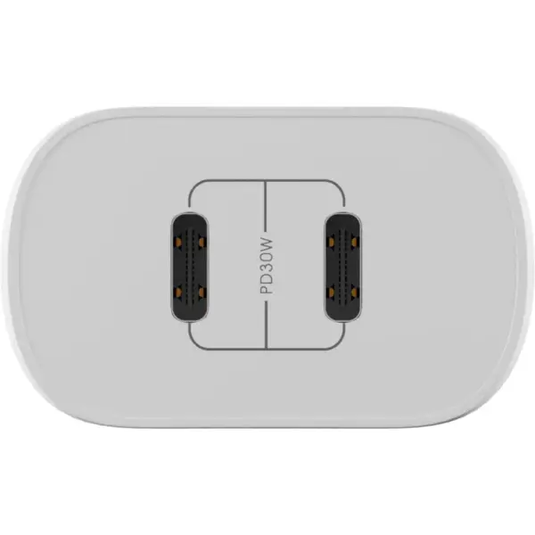 Зарядний пристрій Globex 2xUSB-C 30W FastPower white (30WCC)