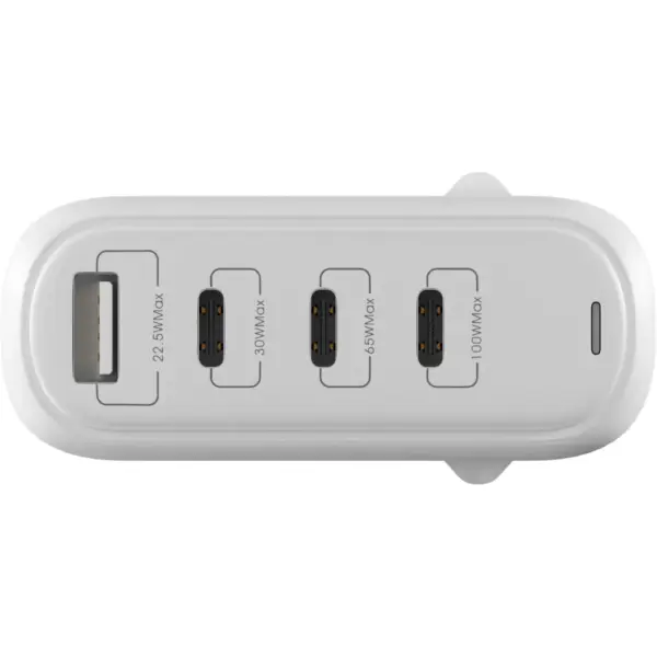 Зарядний пристрій Globex GaN 1xUSB + 3xUSB-C 120W FastPower white (GaN120WA3C)