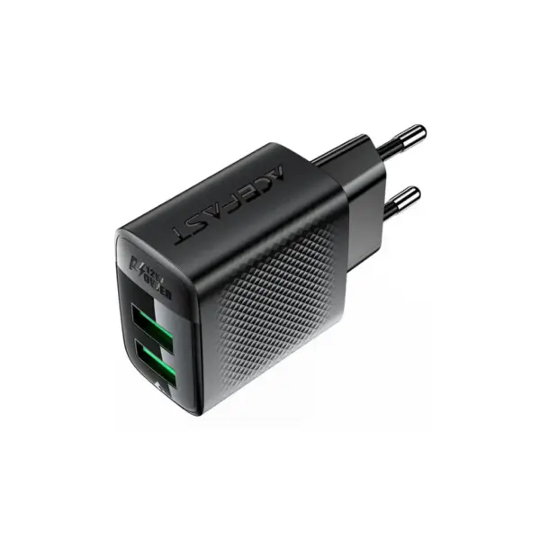 Зарядний пристрій Acefast 2xUSB 12W A86 black (6974316283270)
