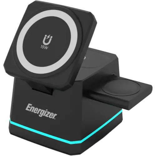 Зарядний пристрій Energizer 15W 3-in-1 magnetic wireless black (WCP307)