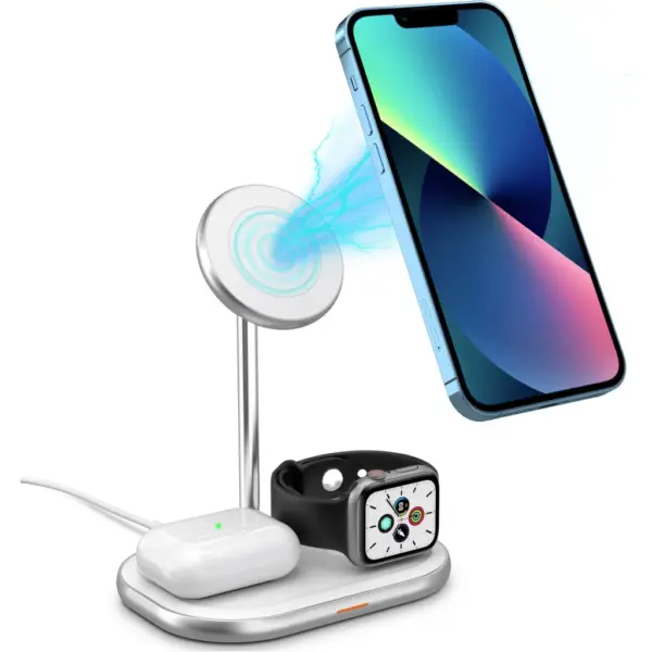 Зарядний пристрій Energizer 15W 3-in-1 magnetic wireless white (WCP303)