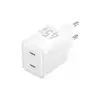 Зарядний пристрій Vention 2xUSB-C PD45W GaN white (FEFW0-EU)