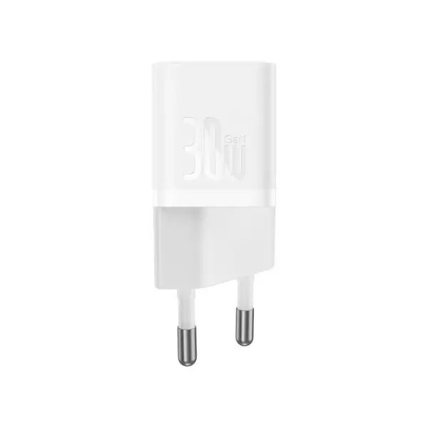 Зарядний пристрій Baseus 1xUSB-C 30W GaN5 white (CCGN070502)