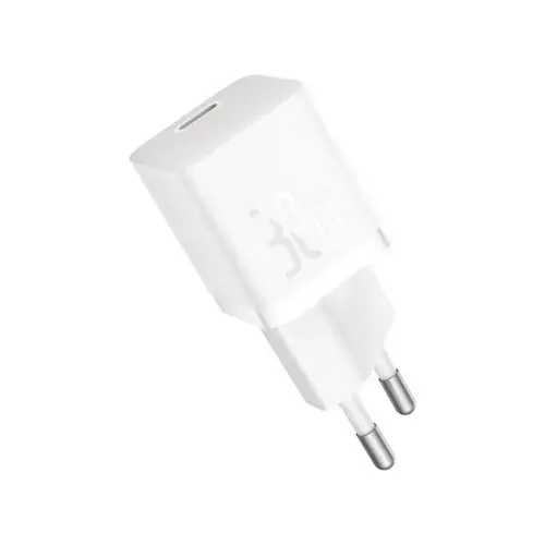 Зарядний пристрій Baseus 1xUSB-C 30W GaN5 white (CCGN070502)