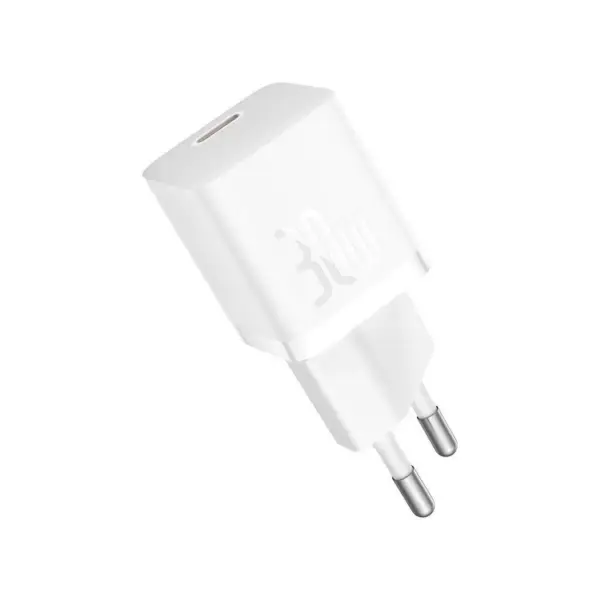 Зарядний пристрій Baseus 1xUSB-C 30W GaN5 white (CCGN070502)