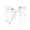 Зарядний пристрій BOROFONE 1xUSB QC3.0 18W + cable UAB-A to USB-C BAS42A white (6941991113802)