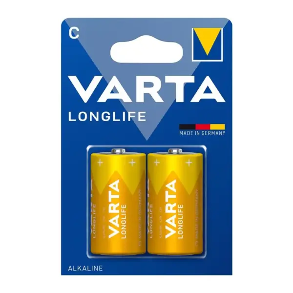 Батарейка Varta C (LR14) Longlife лужна * 2 (04114101422)