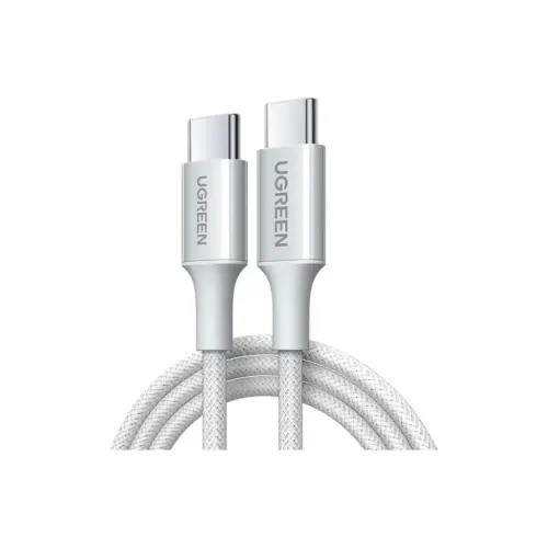 Дата кабель USB-C to USB-C 2.0m PD100W 5A braided L502 white Ugreen (35221) Дата кабель USB-C to USB-C 2.0m PD100W 5A braided L502 white Ugreen (35221)