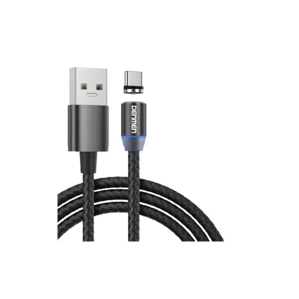 Дата кабель USB 2.0 AM to USB-C magnetic black Denmen (DN-D09T-BK)