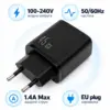 Зарядний пристрій Vinga 2xUSB-C + USB-A Display 45W (VCR45ACCDB)
