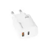 Зарядний пристрій Grand-X GaN 1xUSB-C + 1xUSB QC3.0 36W white (CH-360W)