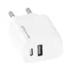 Зарядний пристрій Grand-X 1xUSB-C + 1xUSB 21W OCP white (CH-21W)