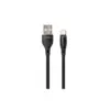 Дата кабель USB 2.0 AM to USB-C 0.3m cylindric nylon back Vinga (VCPDCTCCANB03BK)
