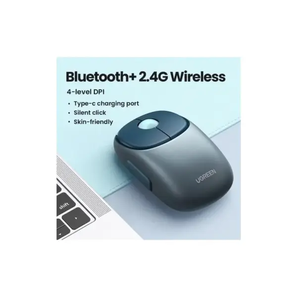 Мишка Ugreen MU102 Wireless/Bluetooth Blue (90538)