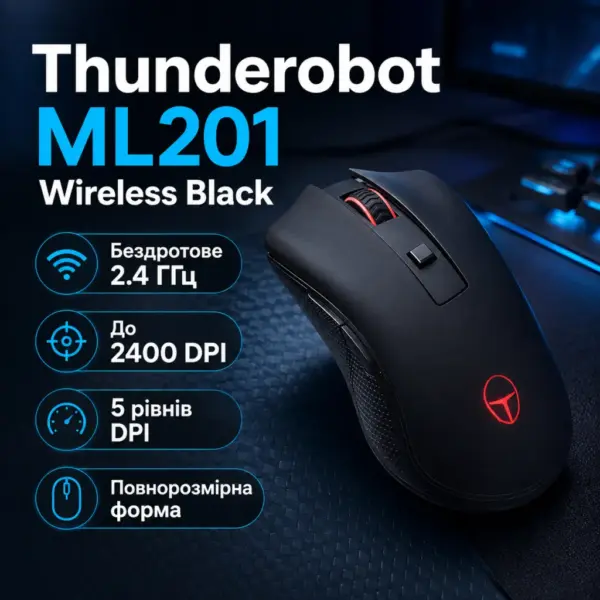 Мишка Thunderobot ML201 Wireless Black (6970796744546) Мишка Thunderobot ML201 Wireless Black (6970796744546)