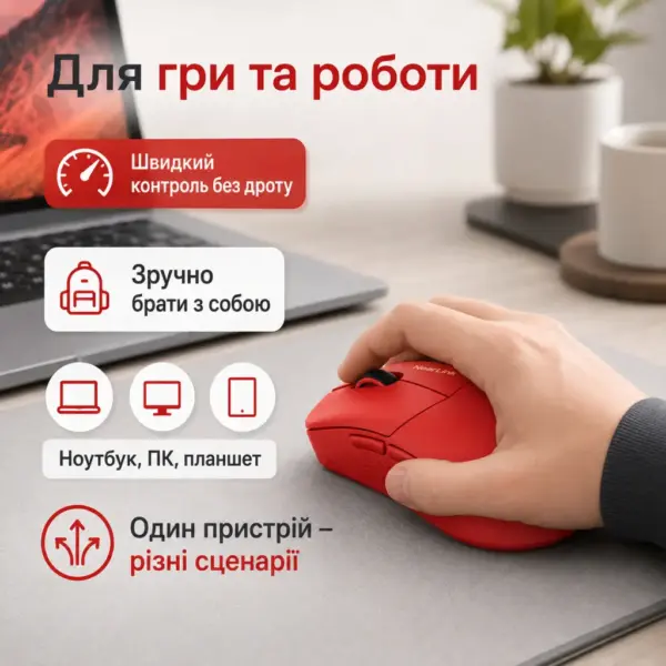 Мишка Thunderobot ML903mini 8K Tri-mode Red (6932066320218) Мишка Thunderobot ML903mini 8K Tri-mode Red (6932066320218)