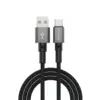 Дата кабель USB 2.0 AM to USB-C 1.0m 3A nylon black Grand-X (PC-08B)