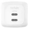 Зарядний пристрій Belkin 2xUSB-C PD50W GaN PPS white (WCH019KQWH)