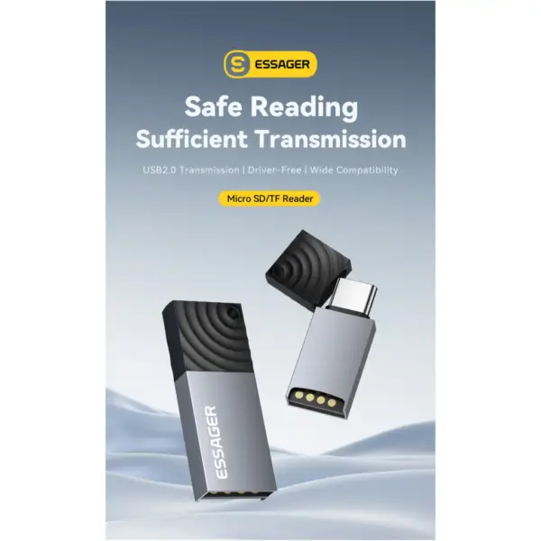 Зчитувач флеш-карт Essager USB-C + USB-A to Micro SD black (EDKTF-QW0G-P) Зчитувач флеш-карт Essager USB-C + USB-A to Micro SD black (EDKTF-QW0G-P)