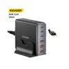 Зарядний пристрій Essager 3xUSB-C + 3xUSB-A 85W GaN black (EZC85W-SXB0G-Z)