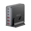 Зарядний пристрій Essager 3xUSB-C + 3xUSB-A 85W GaN black (EZC85W-SXB0G-Z)