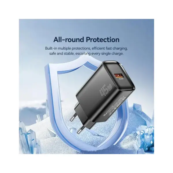 Зарядний пристрій Essager USB-A QC3.0 45W black (ECT45W-RPB01-Z)