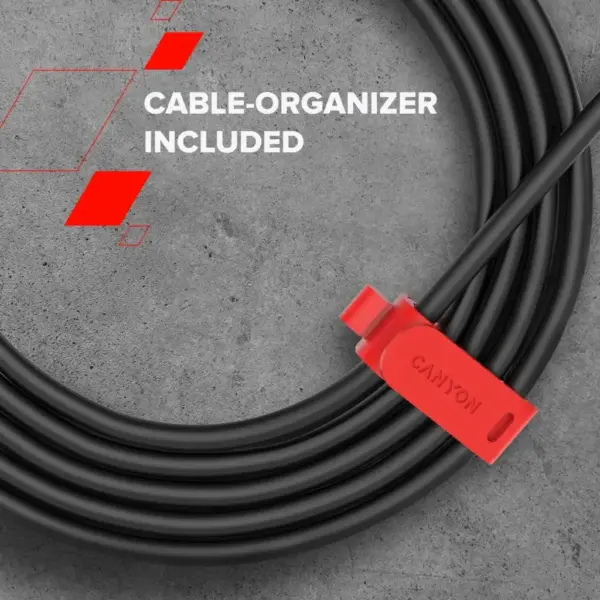 Дата кабель USB 2.0 AM to USB-C 2.0m 18W TPE black Canyon (CNS-AC18SC20B)
