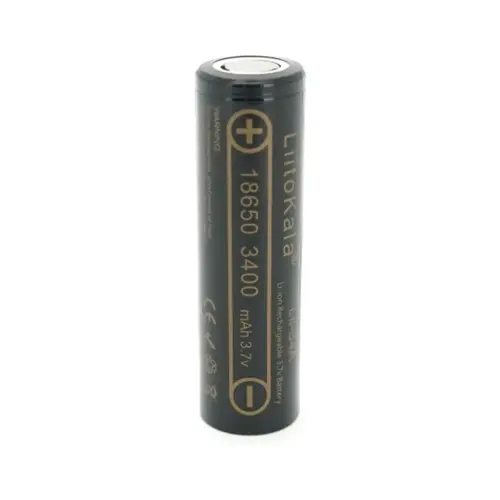 Акумулятор 18650 3400mah (3250-3350mah), 3.7V(2.75-4.2V), Black Liitokala (Lii-34A)