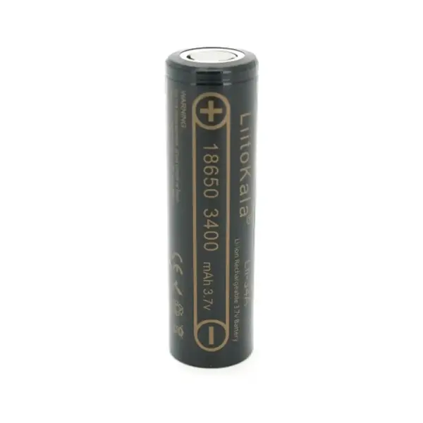 Акумулятор 18650 3400mah (3250-3350mah), 3.7V(2.75-4.2V), Black Liitokala (Lii-34A)