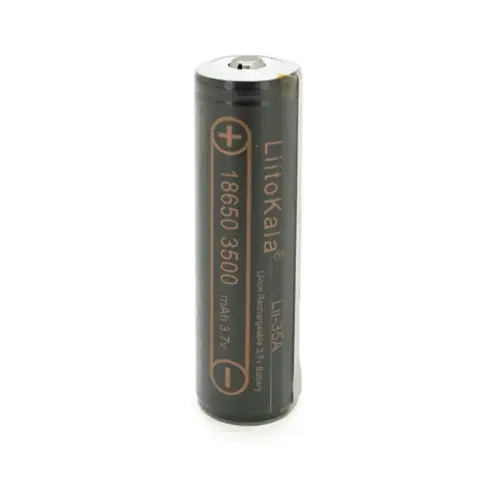 Акумулятор 18650 3500mah (3300-3500mah), Protected, 3.7V(2.75-4.2V), Black Liitokala (Lii-35A-PCB)
