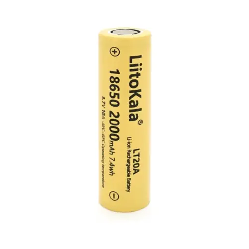 Акумулятор 18650 2000mah (1900-2000mah), 3.7V(2.75-4.2V), Yellow Liitokala (Lii-LT20A)