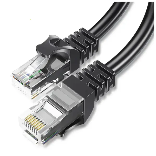Патч-корд 3м UTP cat 6 RJ45 TopSpeed Ethernet Round Cable Black Essager (EXCWXY-JSC01)