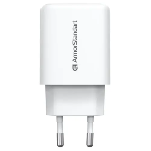 Зарядний пристрій Armorstandart 1xUSB-C + 1xUSB 20W GaN white (ARM89531)