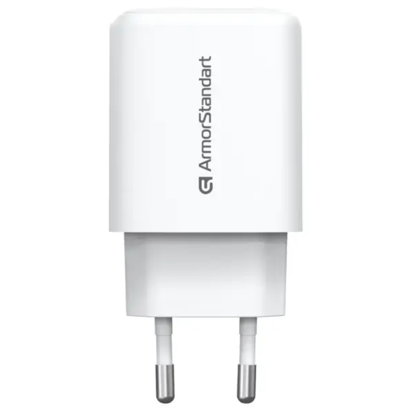 Зарядний пристрій Armorstandart 1xUSB-C + 1xUSB 20W GaN white (ARM89531)